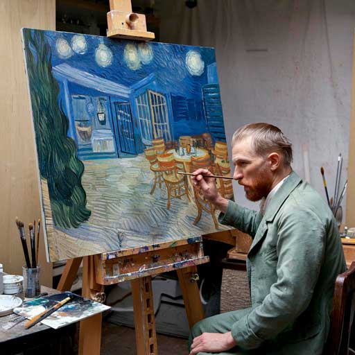 Imagen generada por la IA de Van Gogh pintando uno de sus cuadros